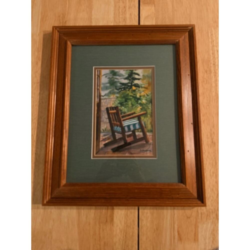 Southwest Artist D Madaras Artwork Framed & Matted Print Pine Forest Cabin Scene - Picture 1 of 11